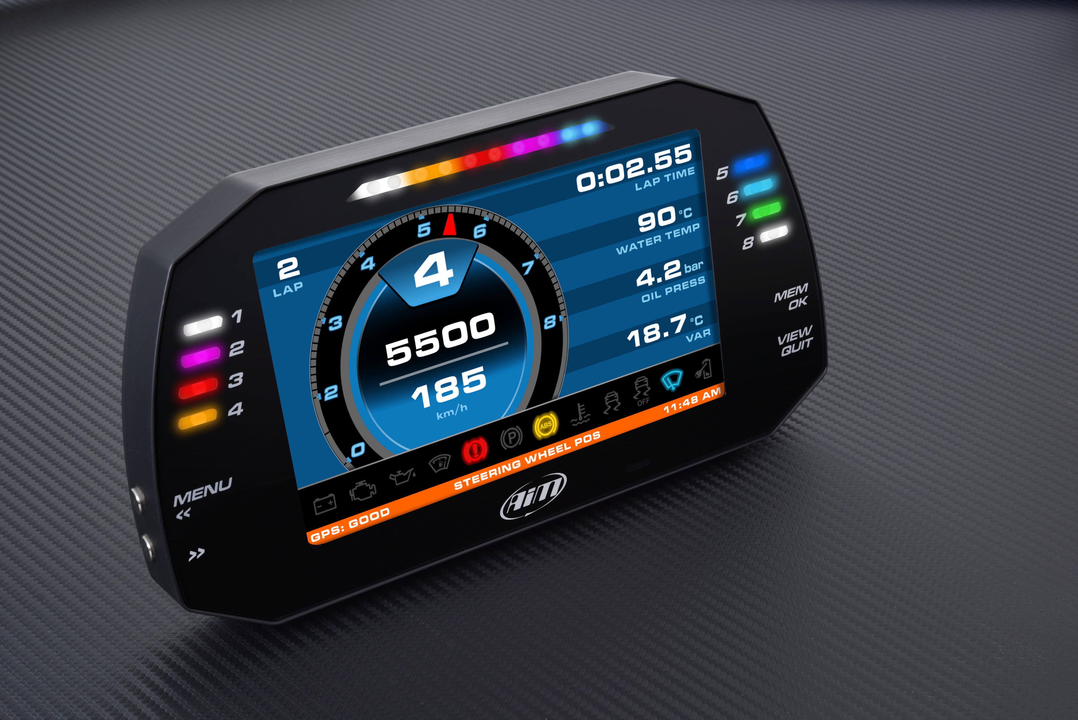 AIM XA8MXGST12I020 Dash MXG 1.2 Strada Street icons version with OBD harness CAN+K (ECU) Photo-2