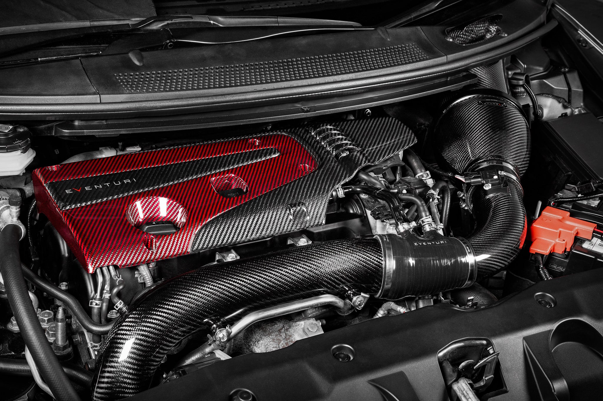 EVENTURI EVE-FK8FK2-ENG Engine Cover (Carbon) for HONDA Civic Type R (FL5 / FK8 / FK2) Photo-3