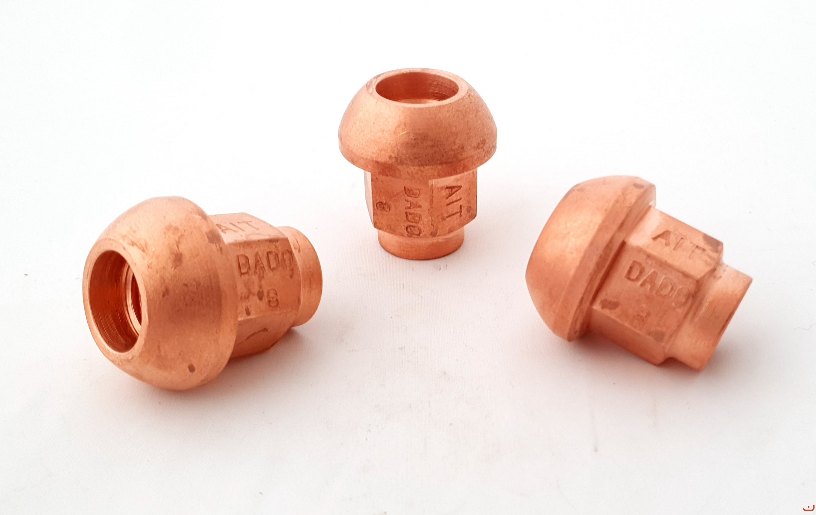 A.I.TECH AIT-DADO-8 Steel coppered nut 12x1,25, ex 17mm, o.d. 25mm, spherical SEAT, total lenght 27mm Photo-0
