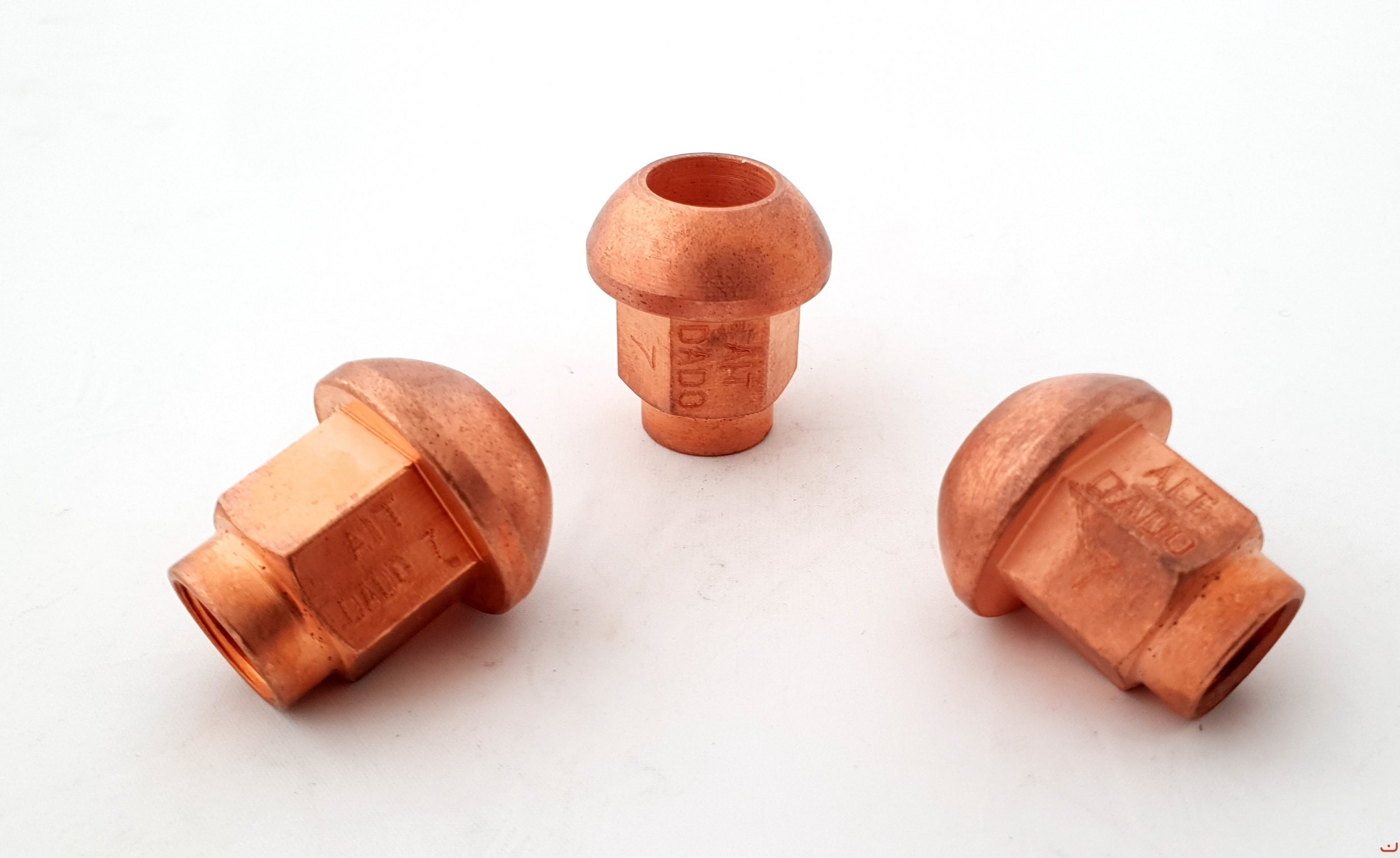 A.I.TECH AIT-DADO-7 Steel copperd nut 12x1,25, ex 17mm, o.d. 25mm, spherical SEAT, total lenght 28mm Photo-0