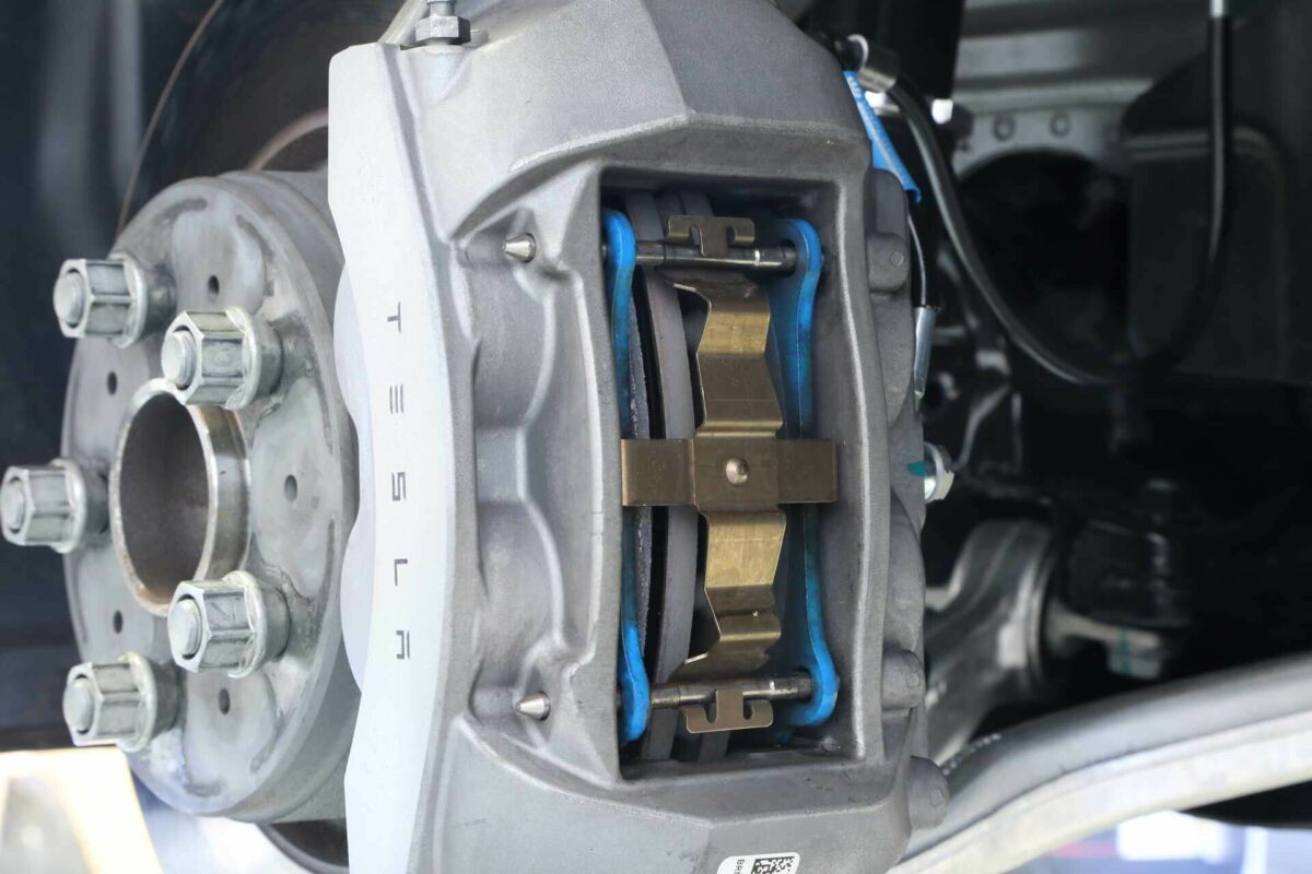 UNPLUGGED PERFORMANCE UP-M3MY-318-6.1 Street & Track Day Rear Brake Pad Set Only Non Performance Caliper for TESLA Model 3 / Model Y Photo-1