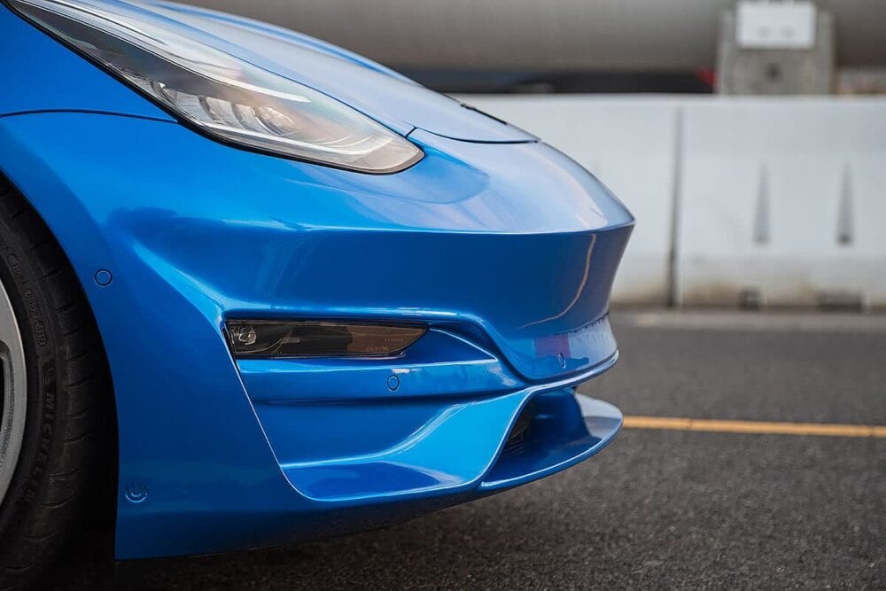 UNPLUGGED PERFORMANCE UP-M3-302-7.1 Ascension Front Fascia System, Painted Silver Metallic PMSS for TESLA Model 3 Photo-3