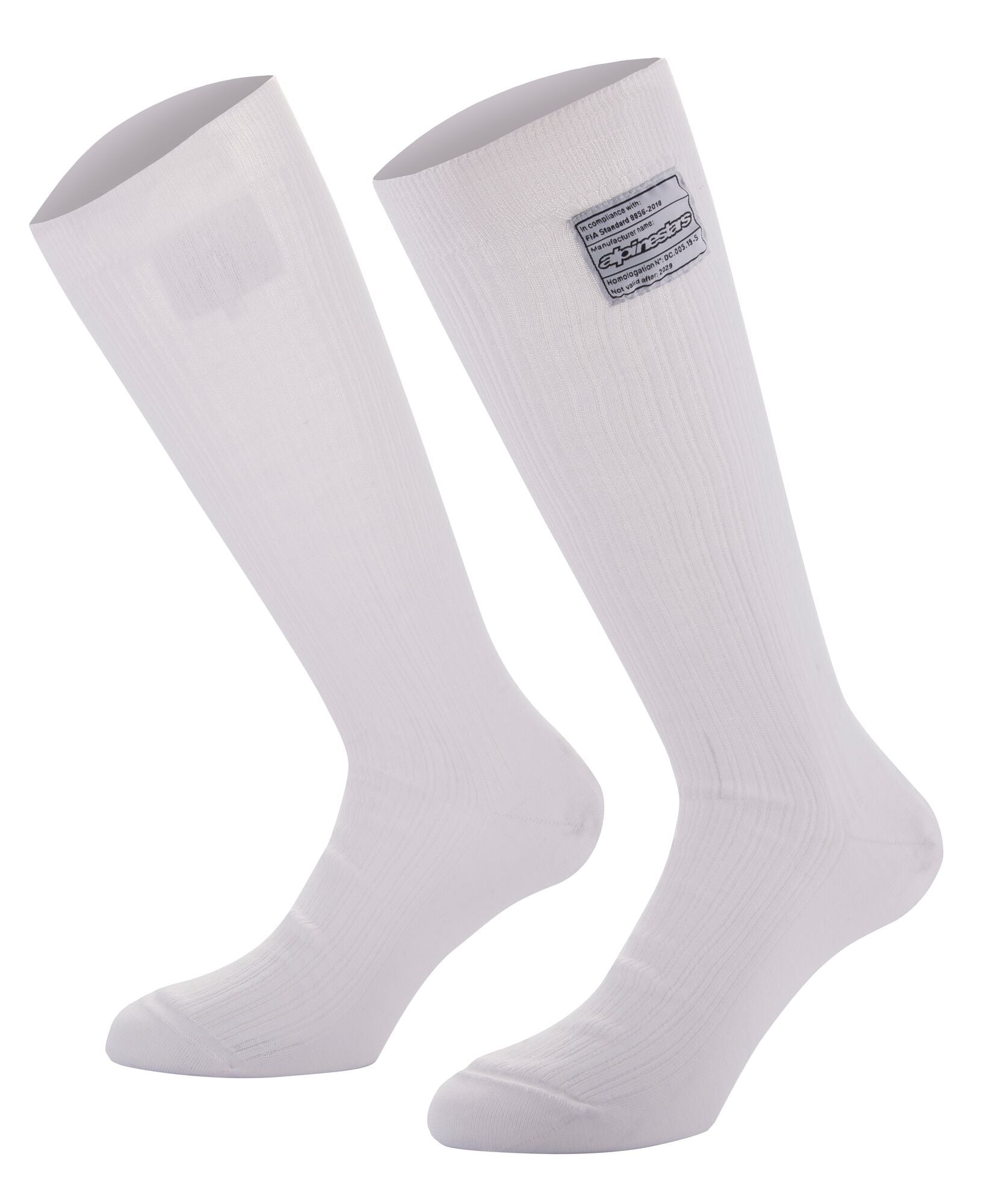ALPINESTARS 4704021_20_XL RACE V4 Racing socks, FIA 8856-2018, white, Size XL Photo-0