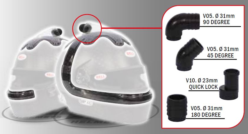 BELL 2070204 FORCED AIR Top/Side 10 holes for HP5/HP7/HP77/RS7, V05, clear, 180 degree Photo-0