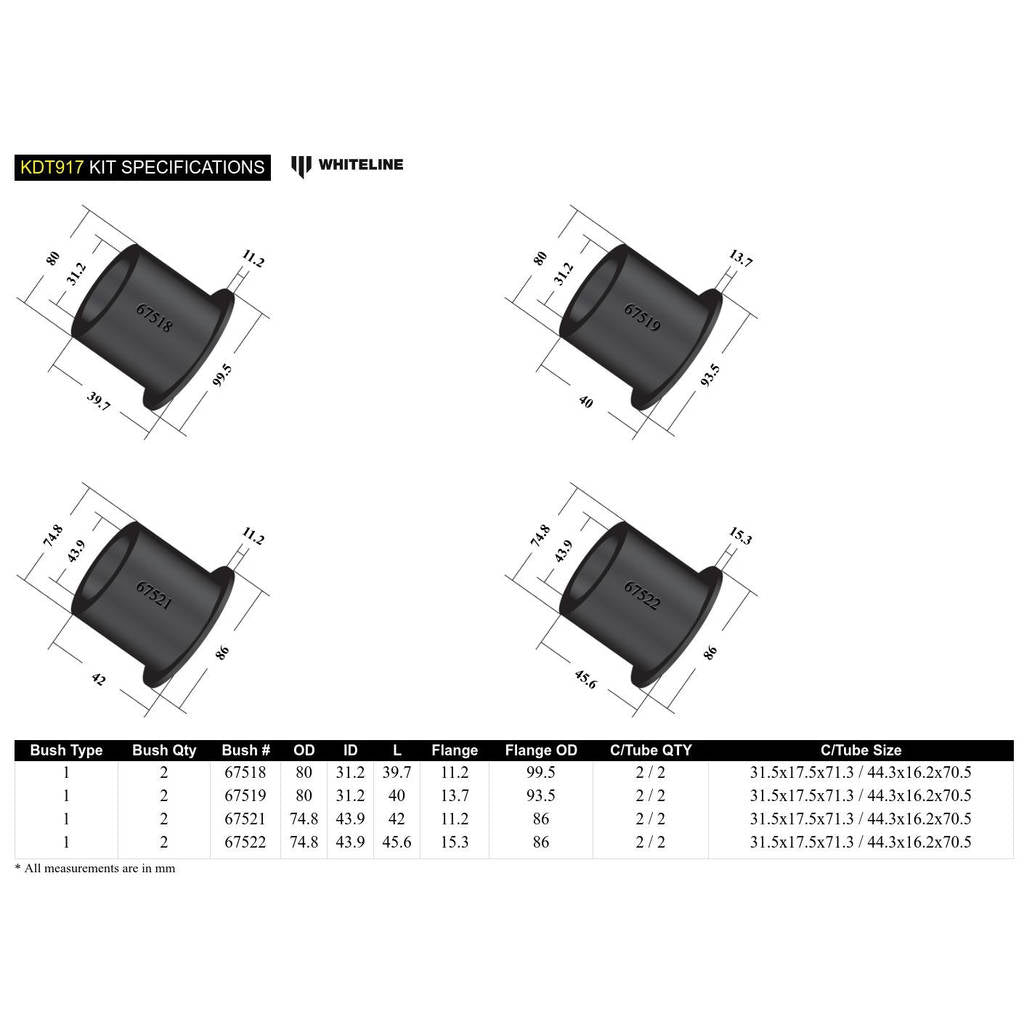 WHITELINE KDT917 Subframe Mount Bushing - BMW Photo-4