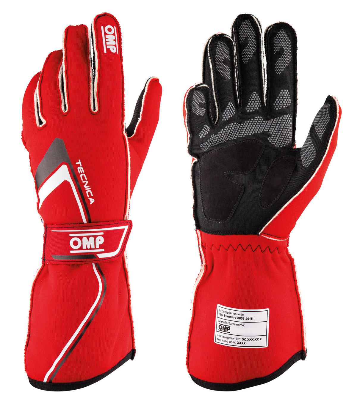 OMP IB0-0772-A01-061-M (IB/772/R/M) TECNICA MY2021 Racing gloves, FIA 8856-2018, red, size M Photo-0