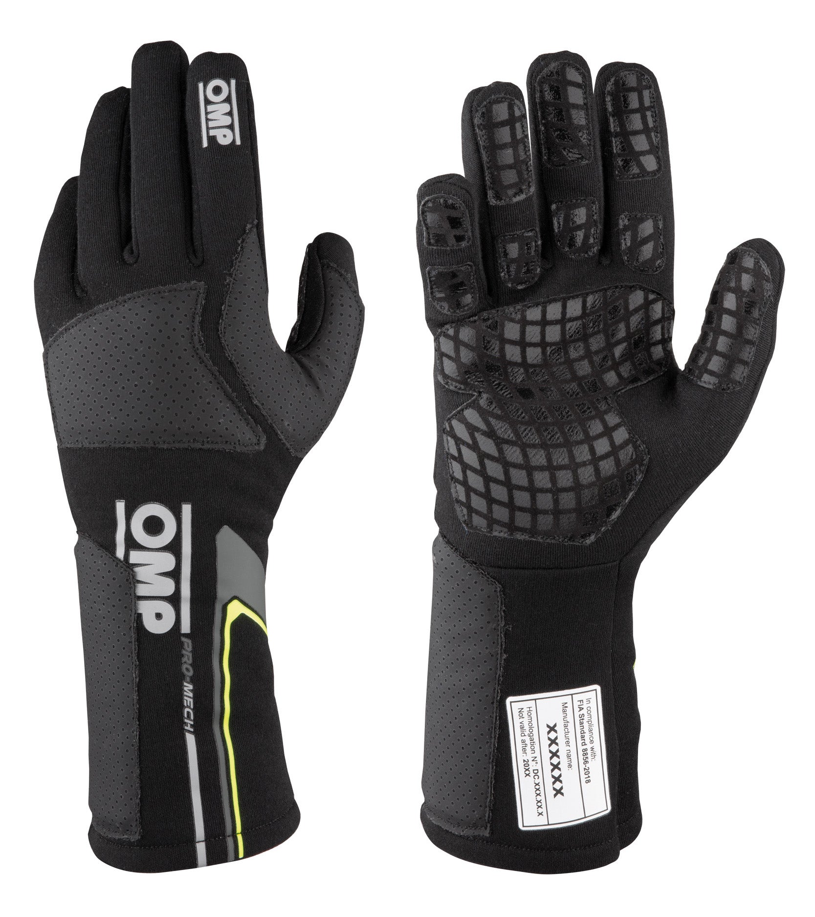 OMP IB0-0758-B01-071-XL (IB/758E/N/XL) PRO MECH EVO Gloves, FIA 8856-2018, black, size XL Photo-0 