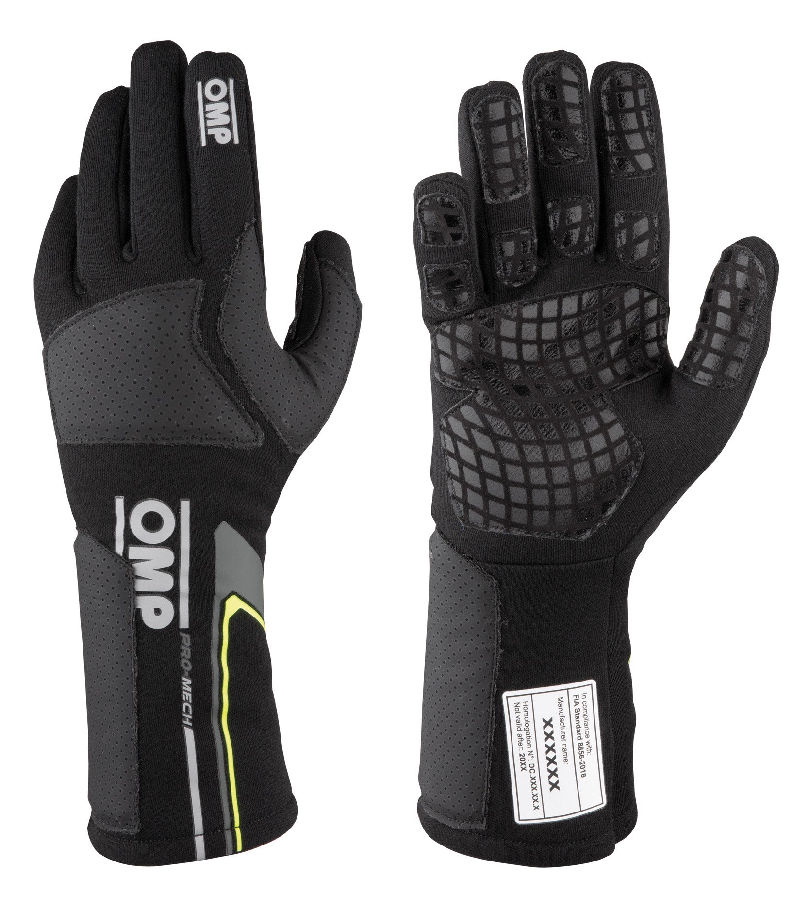 OMP IB0-0758-B01-071-L (IB/758E/N/L) PRO MECH EVO Gloves, FIA 8856-2018, black, size L Photo-0