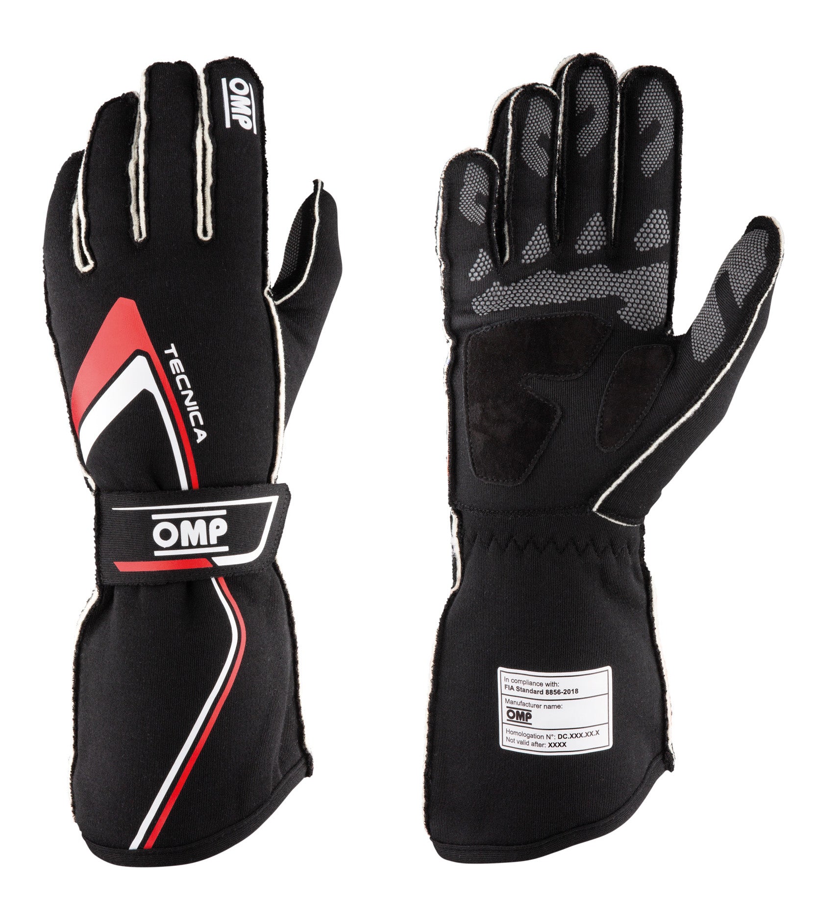 OMP IB0-0772-A01-073-XL (IB/772/NR/XL) TECNICA MY2021 Racing gloves, FIA 8856-2018, black/red, size XL Photo-0
