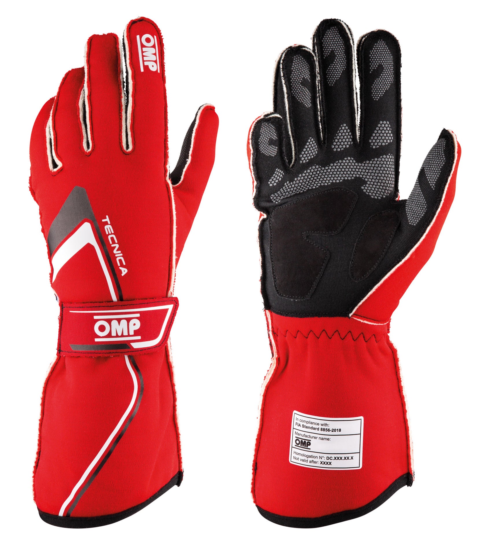 OMP IB0-0772-A01-061-L (IB/772/R/L) TECNICA MY2021 Racing gloves, FIA 8856-2018, red, size L Photo-0
