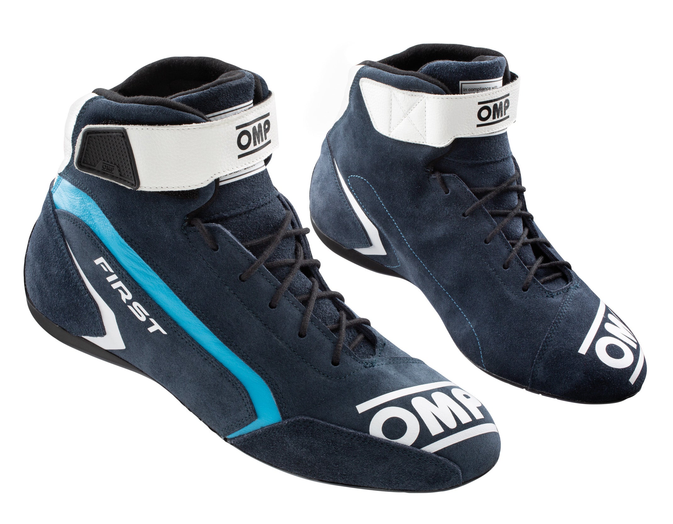 OMP IC0-0824-A01-242-46 (IC/82424246) FIRST my2021 Racing shoes, FIA 8856-2018, blue/cyan, size 46 Photo-0