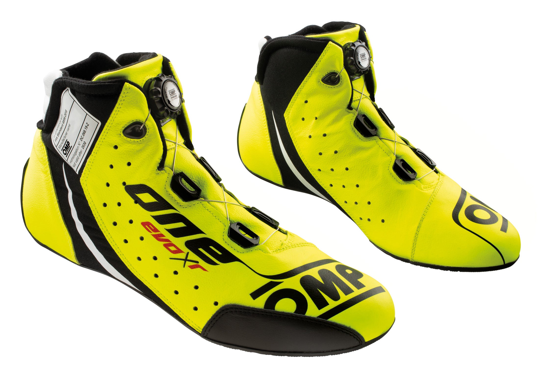 OMP IC0-0805-B01-099-39 (IC/805E09939) ONE EVO X R Racing shoes, FIA 8856-2018, fluo yellow, size 39 Photo-0