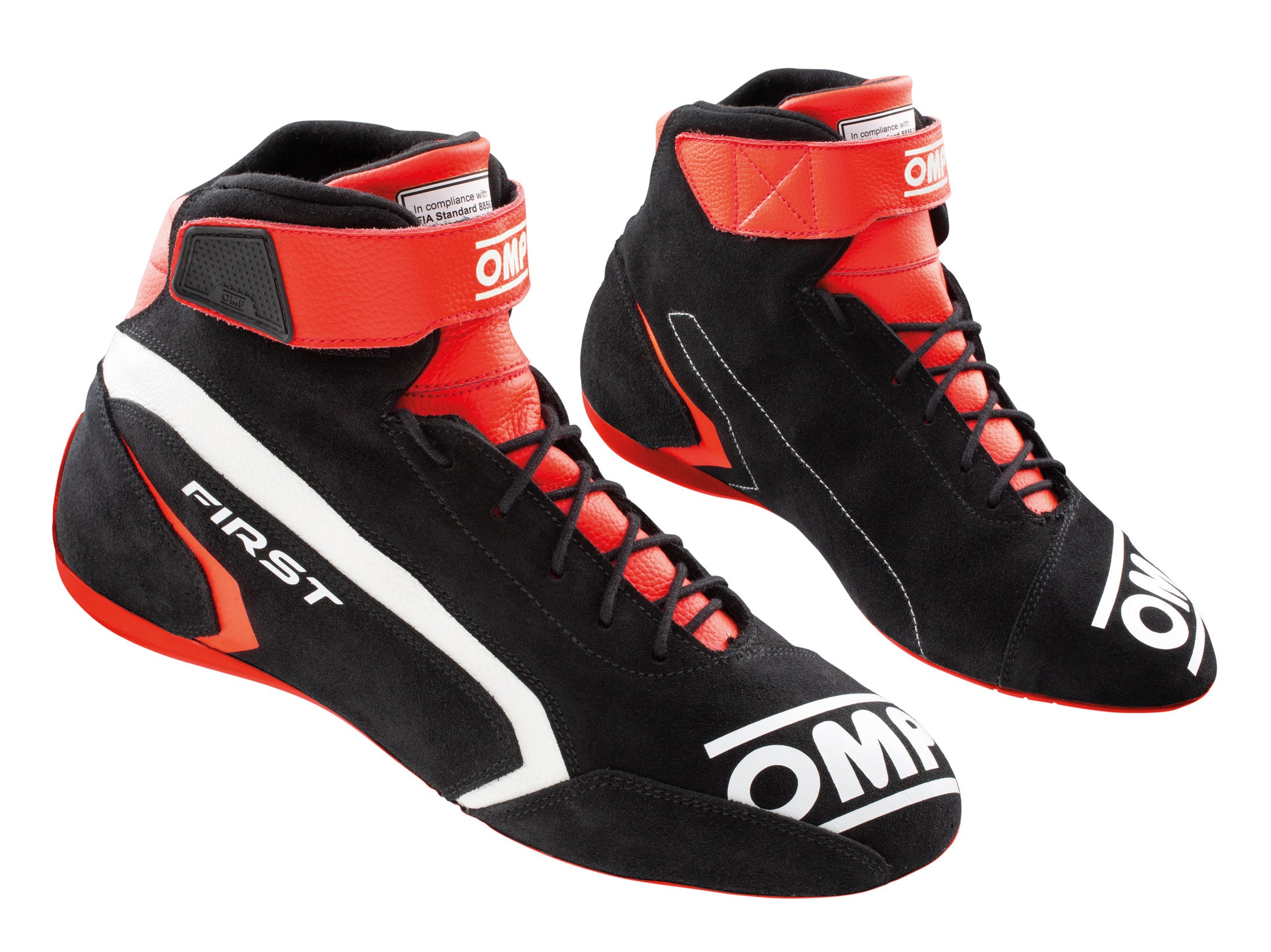 OMP IC0-0824-A01-073-48 (IC/82407348) FIRST my2021 Racing shoes, FIA 8856-2018, red/black, size 48 Photo-0