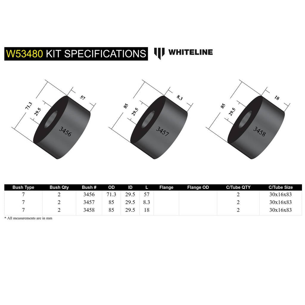 WHITELINE W53480 Front Lower Control Arm - Inner Rear Bushing Kit for Land Rover Discovery/Range Rover Sport Photo-4