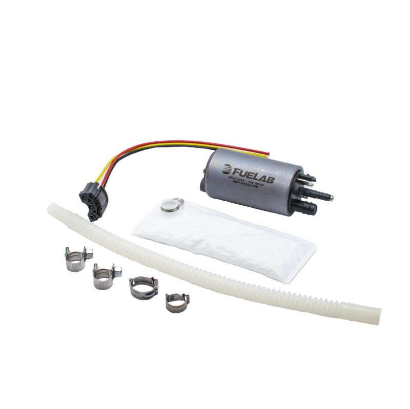 FUELAB 49614 In-Tank Brushless Fuel Pump (500 LPH @ 3 BAR, 8.6 BAR max) with 9 mm Barb Outlet 6mm Barb Siphon Photo-0