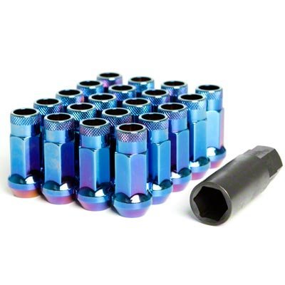 MUTEKI 32905UN Lug nuts kit SR48 12x1.25 Burned Blue Neon Finish (Open End) Photo-0