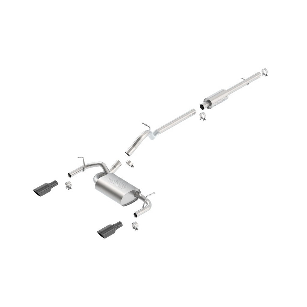 BORLA 140459BC Cat Back Exhaust System WRANGLER 2012- 3.6L 4-doors Black Chrome Tips Photo-0