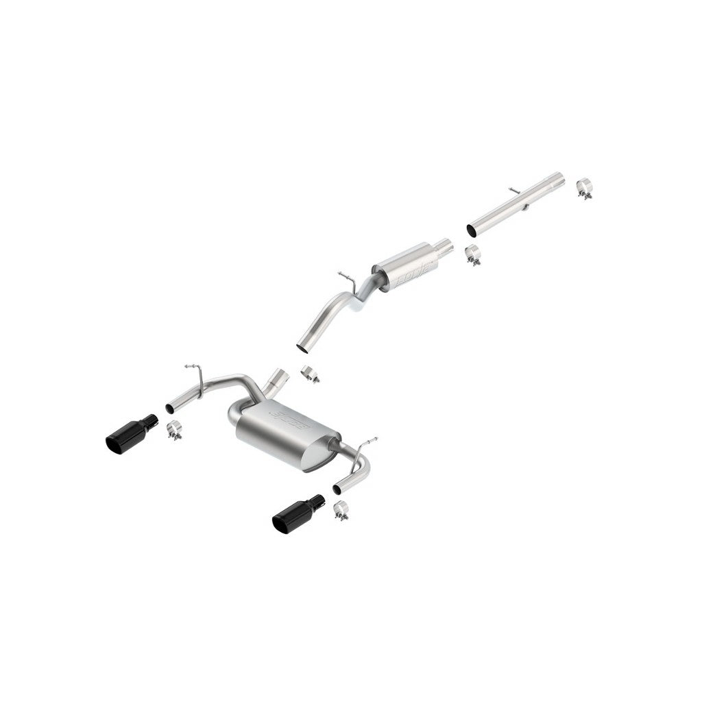 BORLA 140460BC Cat Back Exhaust System WRANGLER 2012- 3.6L 2-doors Black Chrome Tips Photo-0