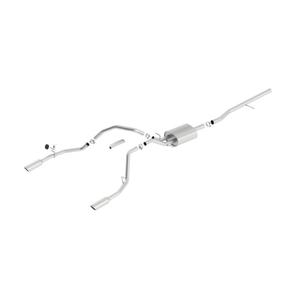 BORLA 140535 Cat Back Exhaust System SILV / SIERRA 1500 2013- 5,3L V8 Ext Standart Cab Touring Photo-0