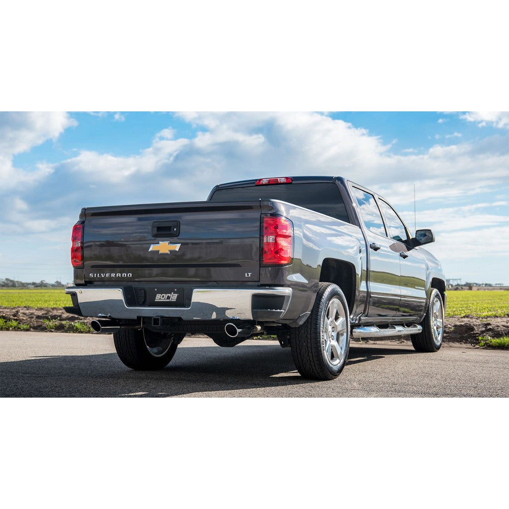 BORLA 140535 Cat Back Exhaust System SILV / SIERRA 1500 2013- 5,3L V8 Ext Standart Cab Touring Photo-1
