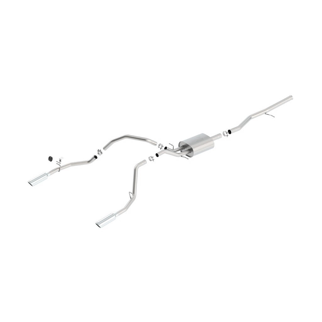 BORLA 140540 Cat Back Exhaust System SILV / SIERRA 1500 2013- 5,3L V8 Crew Cab Standard ATACK Photo-0