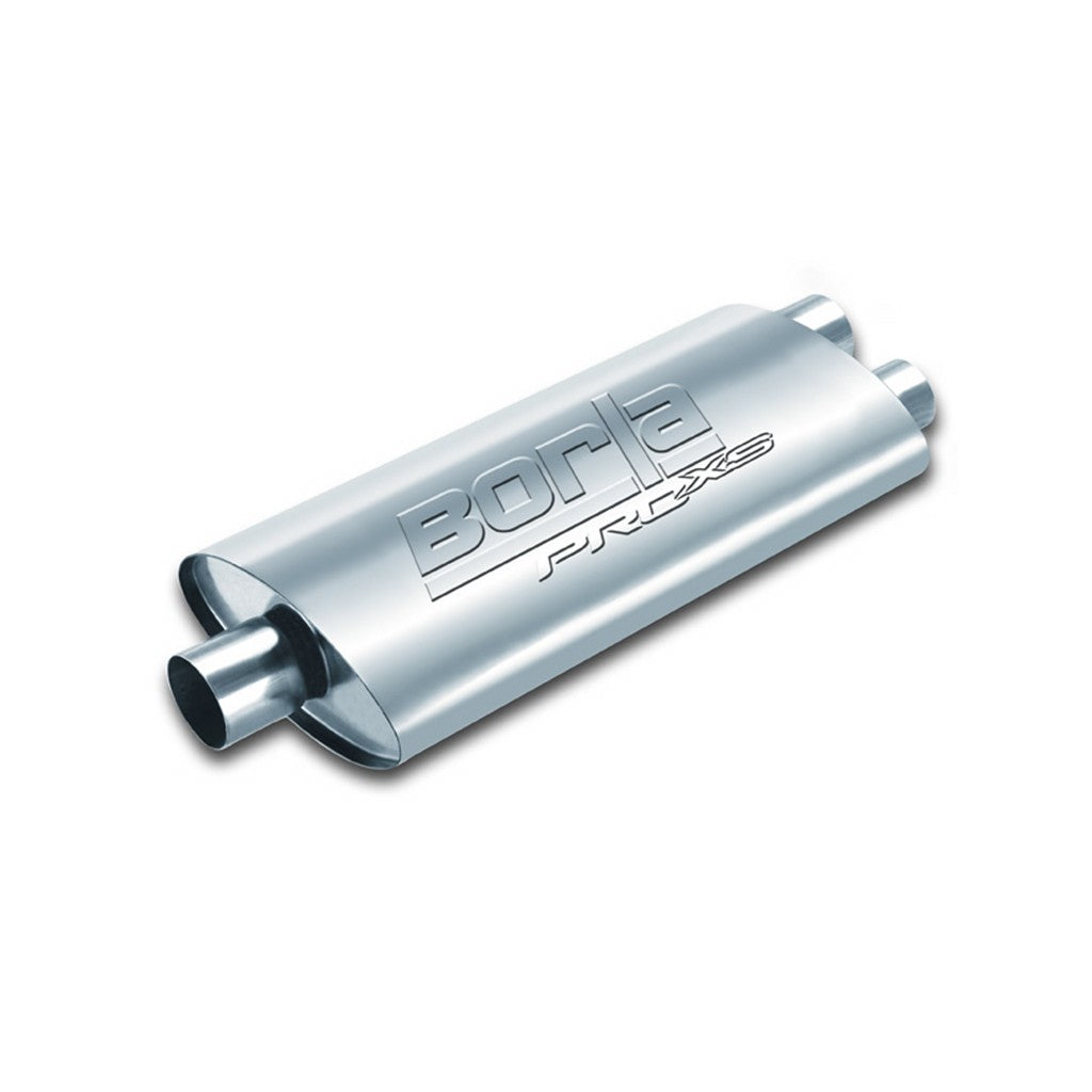 BORLA 40349 ProXS™ Muffler, Center / Dual, Oval, 3" In, Dual 2.5" Out, 19" x 4" x 9.5" Photo-0