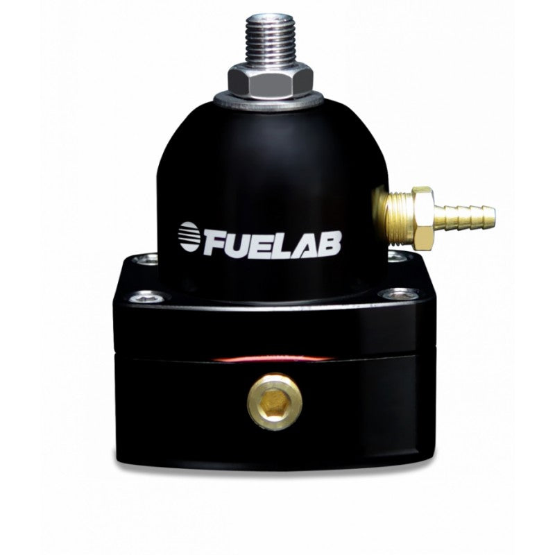 FUELAB 54502-1-G Mini Fuel Pressure Regulator In-Line EFI (90-125 psi, 6AN-In, 6AN-Out) Black Photo-0