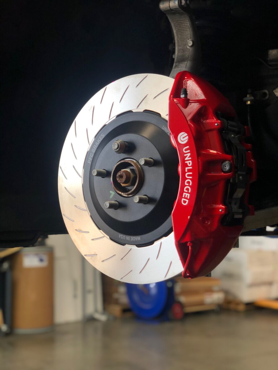 UNPLUGGED PERFORMANCE UP-M3MY-317-3.1 Front Big Brake 6 Piston Kit, UP x PFC 394mm Iron Rotors, Street Pads for TESLA Model 3 / Y Photo-2