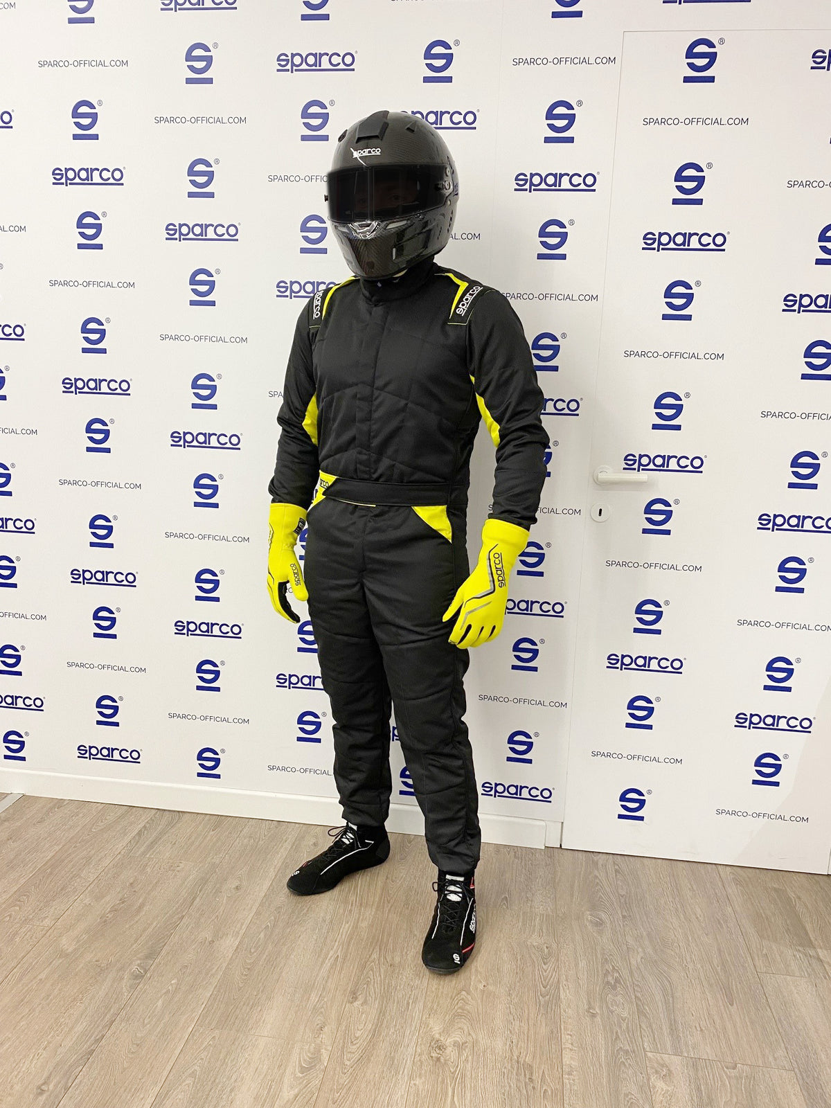 SPARCO 00109362NRGF SPRINT 2022 Racing suit, FIA 8856-2018, black/yellow, size 62 Photo-1