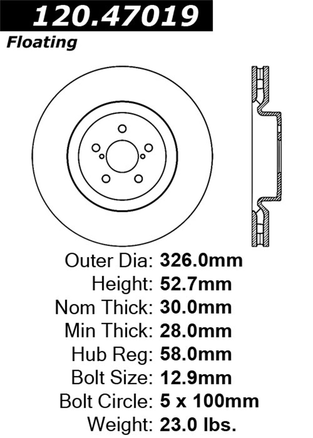 STOPTECH 126.47019SL Front StopTech Sport Slotted Rotor Left SUBARU/TOYOTA 86/BRZ/Impreza 2003-2020 Photo-1