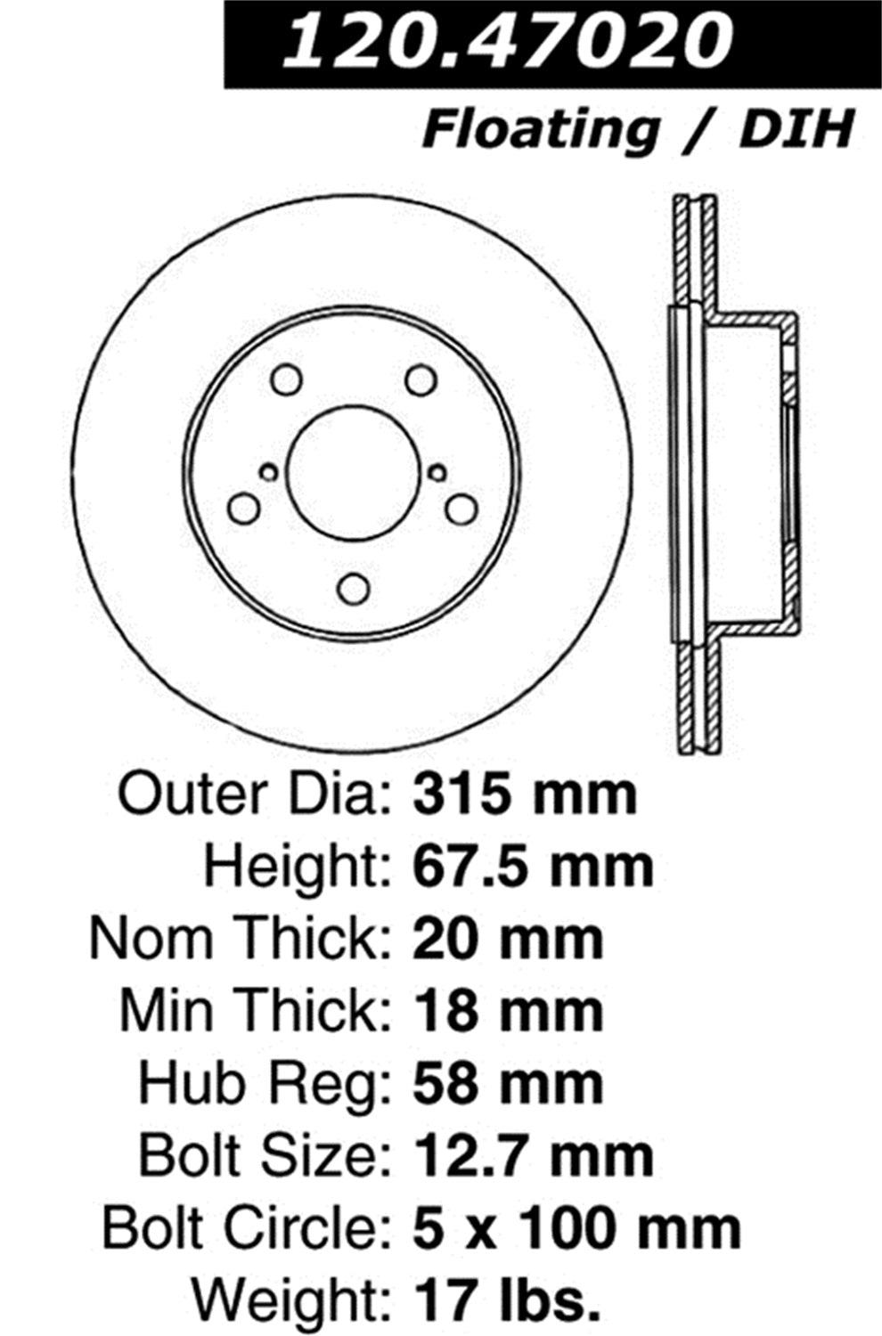 STOPTECH 126.47020SL Rear StopTech Sport Slotted Rotor Left SUBARU Impreza 2003-2004 Photo-2