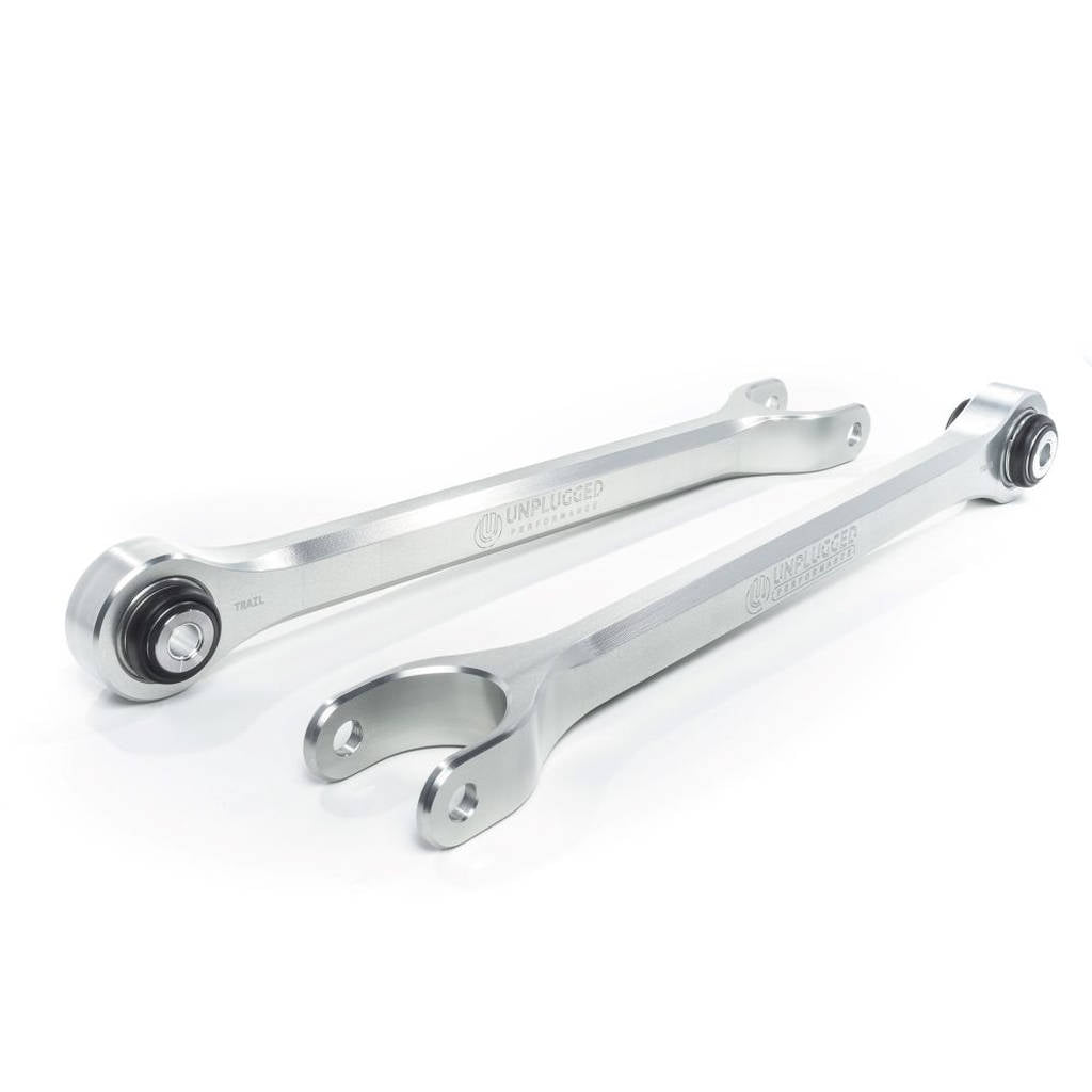 UNPLUGGED PERFORMANCE UP-M3MY-316-1.1 Billet Rear Trailing Arm Set (Lower Aft Link) for TESLA Model 3 / Model Y 2017-2023 Photo-1