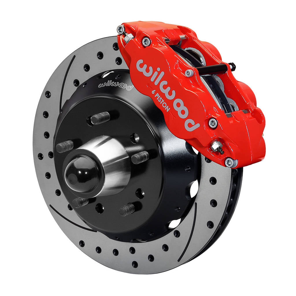 WILWOOD 140-10776-DR Kit,Front,C-10 Cpp Spindle,Fnsl6r,14.00 Rotor,Drilled,Red Photo-0