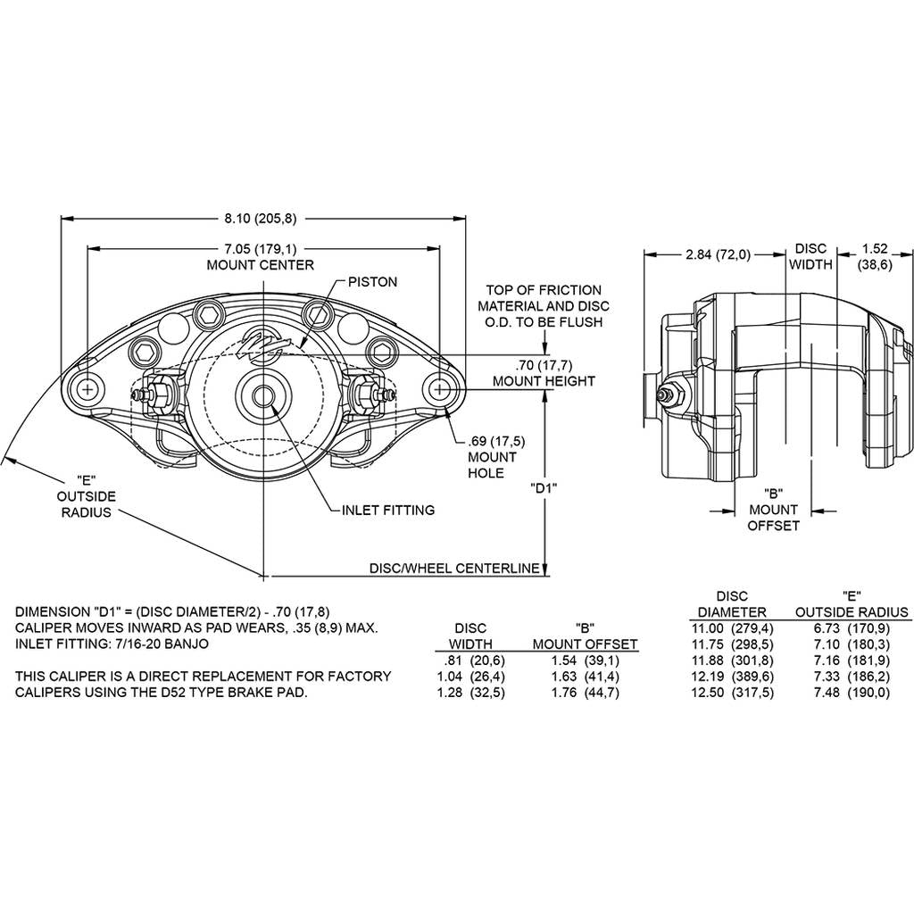 WILWOOD 120-15608 Caliper,Gm D52-R,2.38,1.04 Rotor,Ano Photo-1