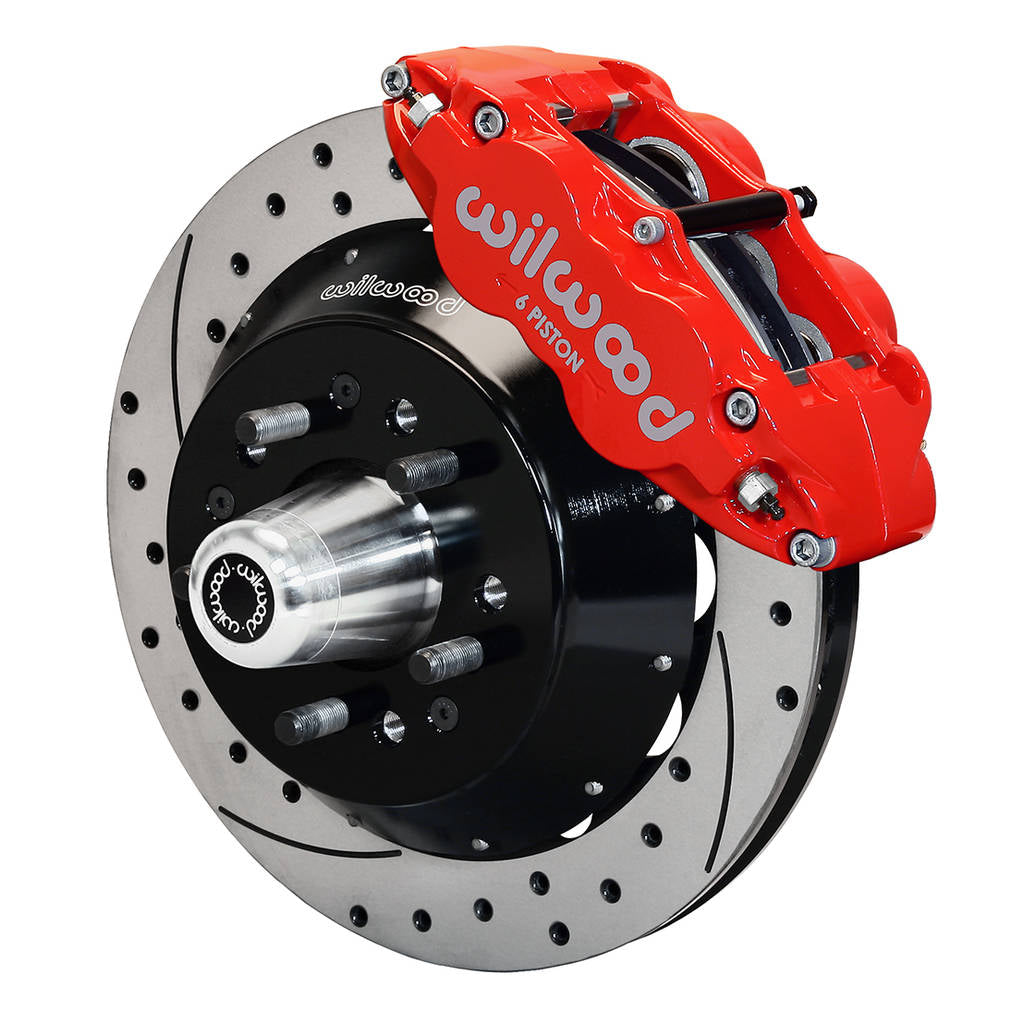 WILWOOD 140-10220-DR Kit,Front,Mustang 70-73,Big Brake,Radial Mt,13.00 Rotor,Drilled,Red Photo-0