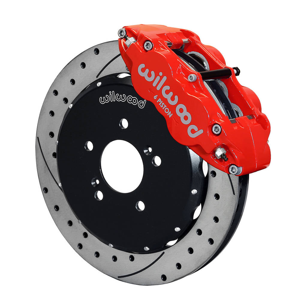 WILWOOD 140-10309-DR Kit,Front,S2000,Fnsl6r,12.90x1.10 Rotor Drilled,Red,W/Lines Photo-0