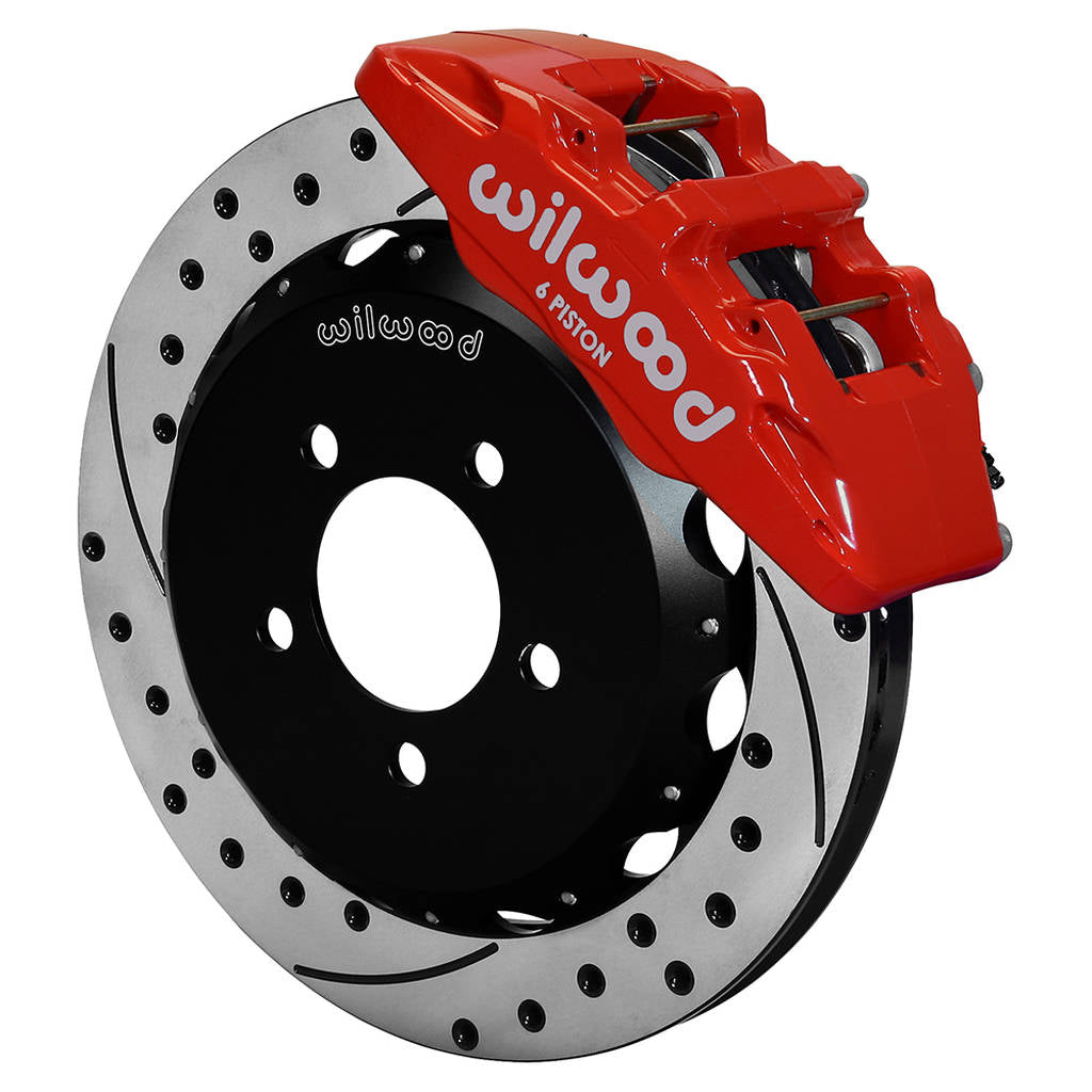 WILWOOD 140-12048-DR Kit,Front,Ffr,Dp6,12.88x1.00,Drilled,Red W/Lines Photo-0