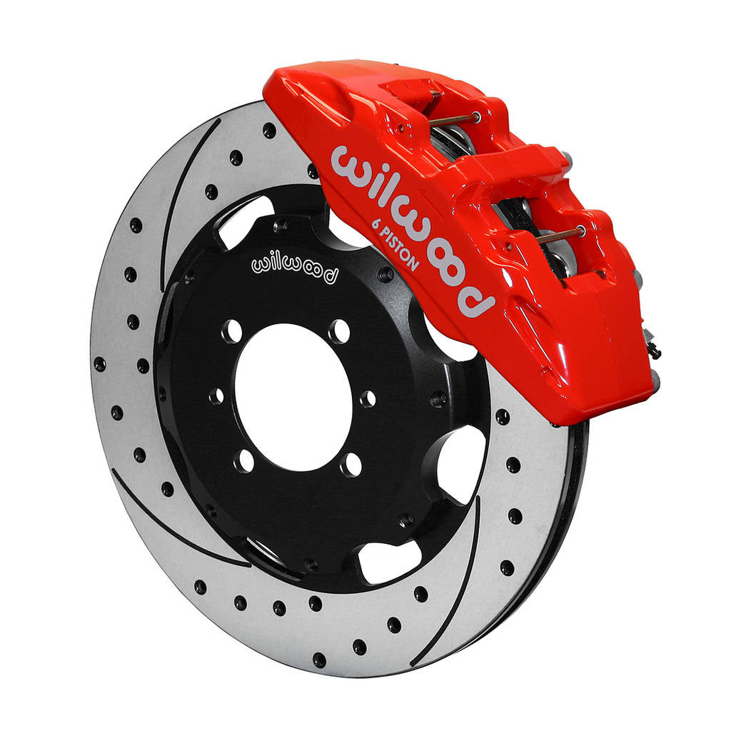 WILWOOD 140-12767-DR Kit,Front,Fiat 500,2012-Up,Dp6,12.19x.81 Drilled,Red,W/Lines Photo-0