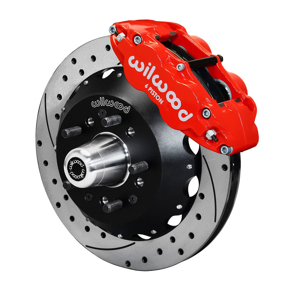 WILWOOD 140-12460-DR Kit,Front,Impala 59-64,Vette 63-64 Fnsl6r,12.88x1.10 Rotor,Vented,Drill,Red Photo-0