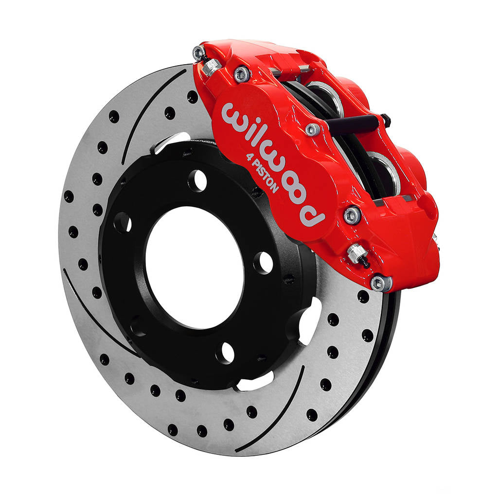 WILWOOD 140-12613-DR Kit,Front Jeep Wrangler Cj 82-86,12.19x 1.10 Rotor,Vented,Drilled,Red Photo-0