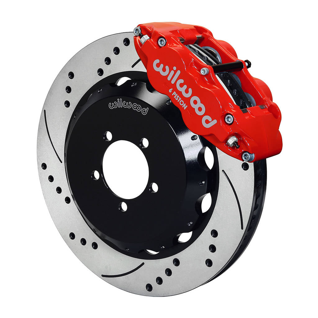 WILWOOD 140-12875-DR Kit,Front,Subaru Wrx 99-17,Fnsl6r 14.00x1.25,Rear Mt,Drilled,Red,W/Lines Photo-0
