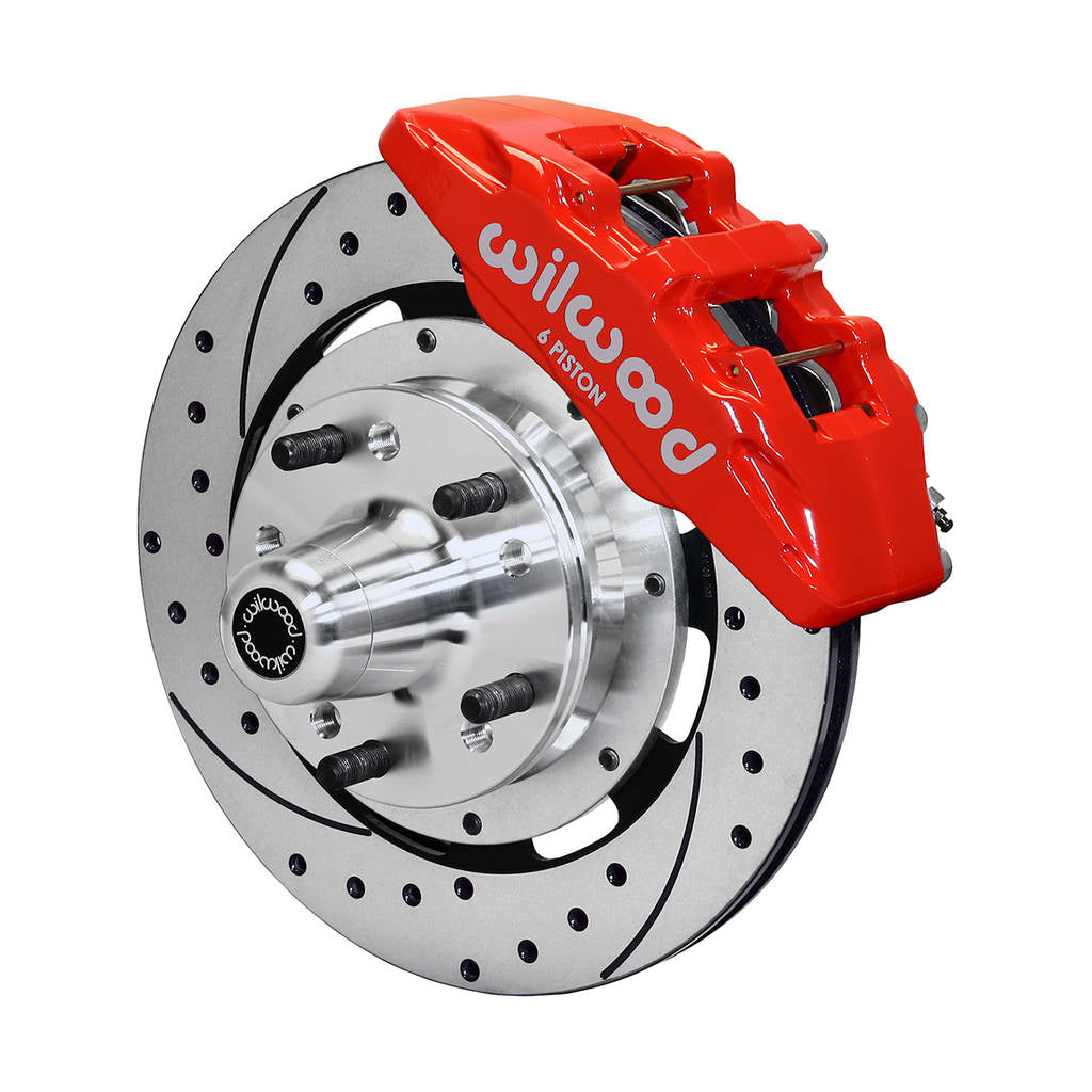 WILWOOD 140-12837-DR Kit,Front,G-Body,80-87,Dp6,Forged Hub 12.19 Vented,Drilled,Red Photo-0