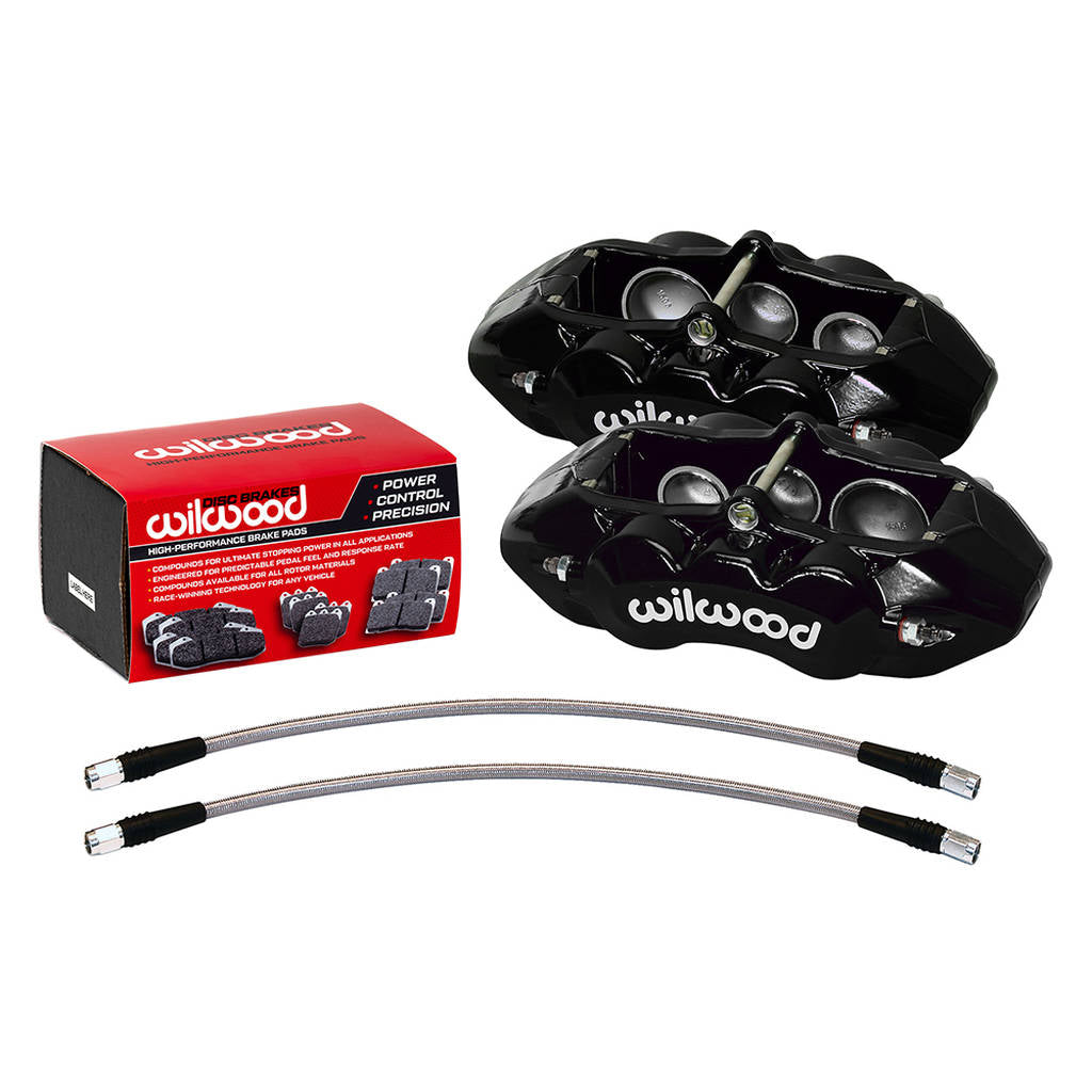 WILWOOD 140-11857-BK Kit,Front,Vette,65-82,D8-6,Calipers,Pad Line,Black,W/Lines Photo-0
