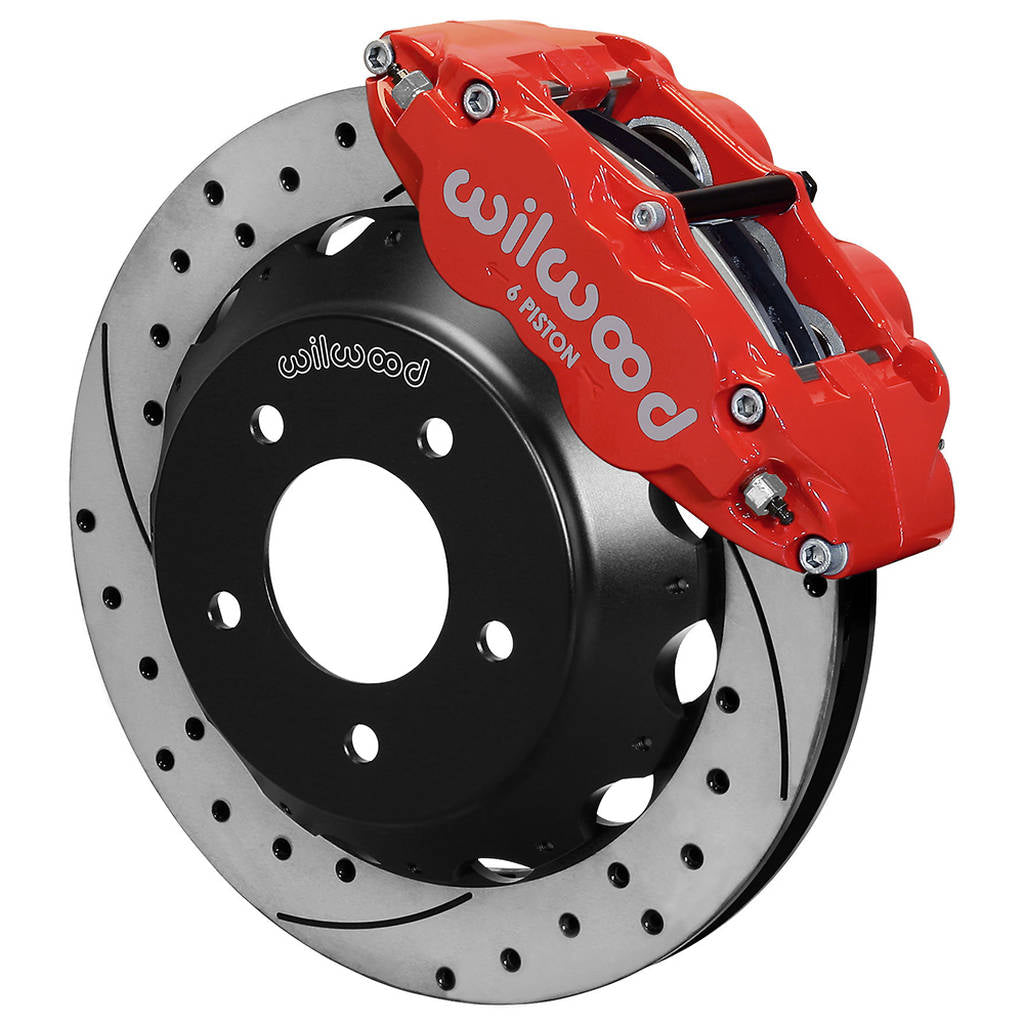 WILWOOD 140-11919-DR Kit,Front,Vette,85-87,Fnsl6r,14.00x1.10 Drilled,Red Photo-0