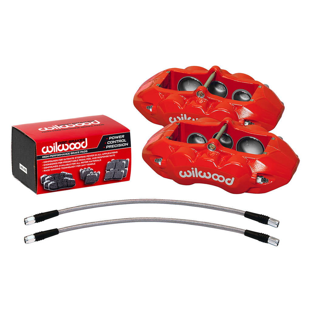 WILWOOD 140-11857-R Kit,Front,Vette,65-82,D8-6,Calipers,Pad Line,Red,W/Lines Photo-0