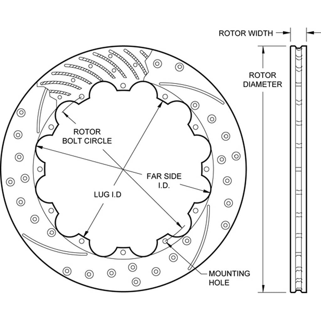 WILWOOD 160-9763-BK Rotor1425-125bm863-000ennxxxxl 12x9.19 Bc,72 Cvane,Srp,Black Photo-2