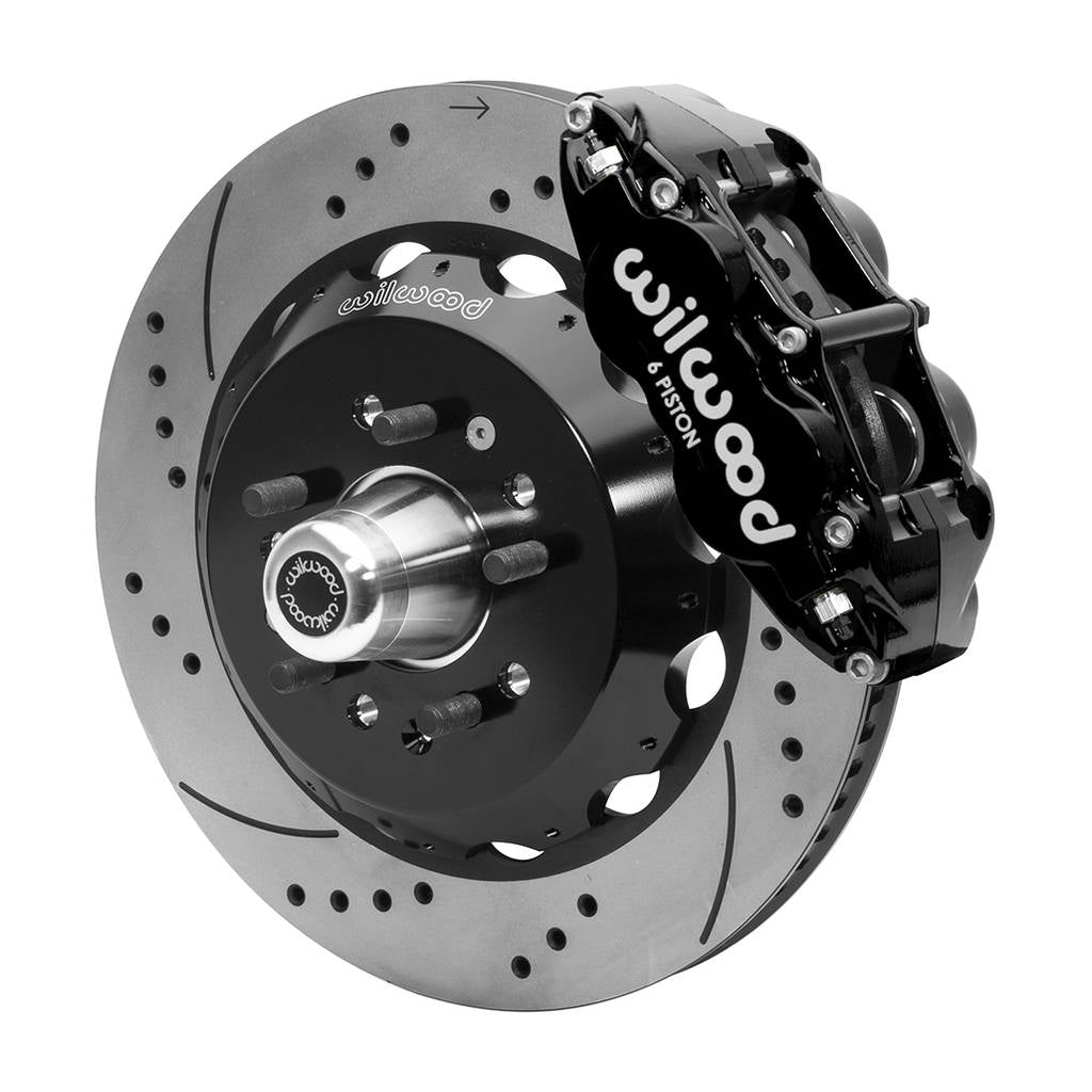 WILWOOD 140-15554-D Kit,Front,55-57 Chevy,Cpp 2in. Drop Spindle,Fnsl6r,14.00 Rotor,Drilled Photo-0