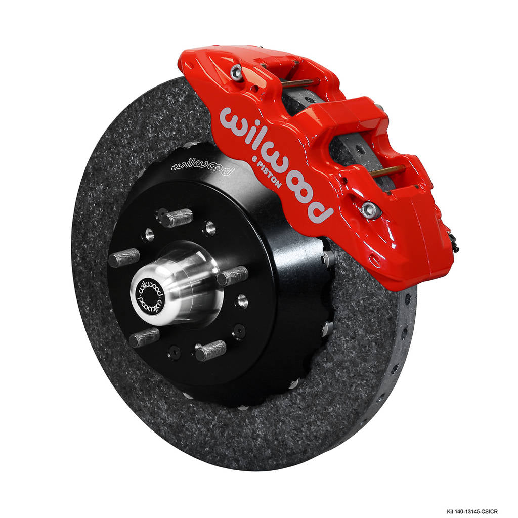 WILWOOD 140-13145-CSICR Kit,Front,Wwe Pro Spindle,Aero6,14.00 C/Sic Rotor,Red Photo-0
