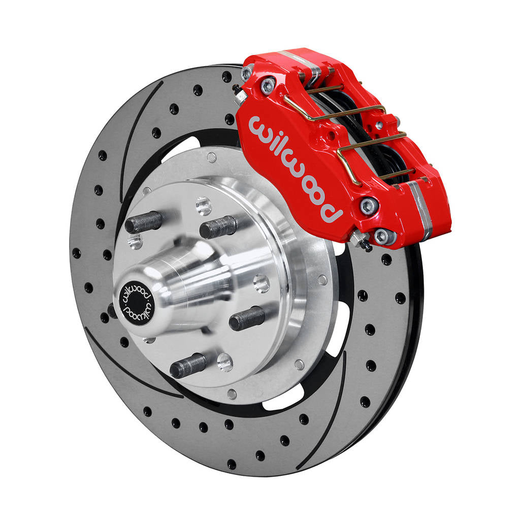 WILWOOD 140-13344-DR Kit,Front,Mustang,65-69,Dp-Db,12.19 Rotor,Vented,Drilled,Red Photo-0