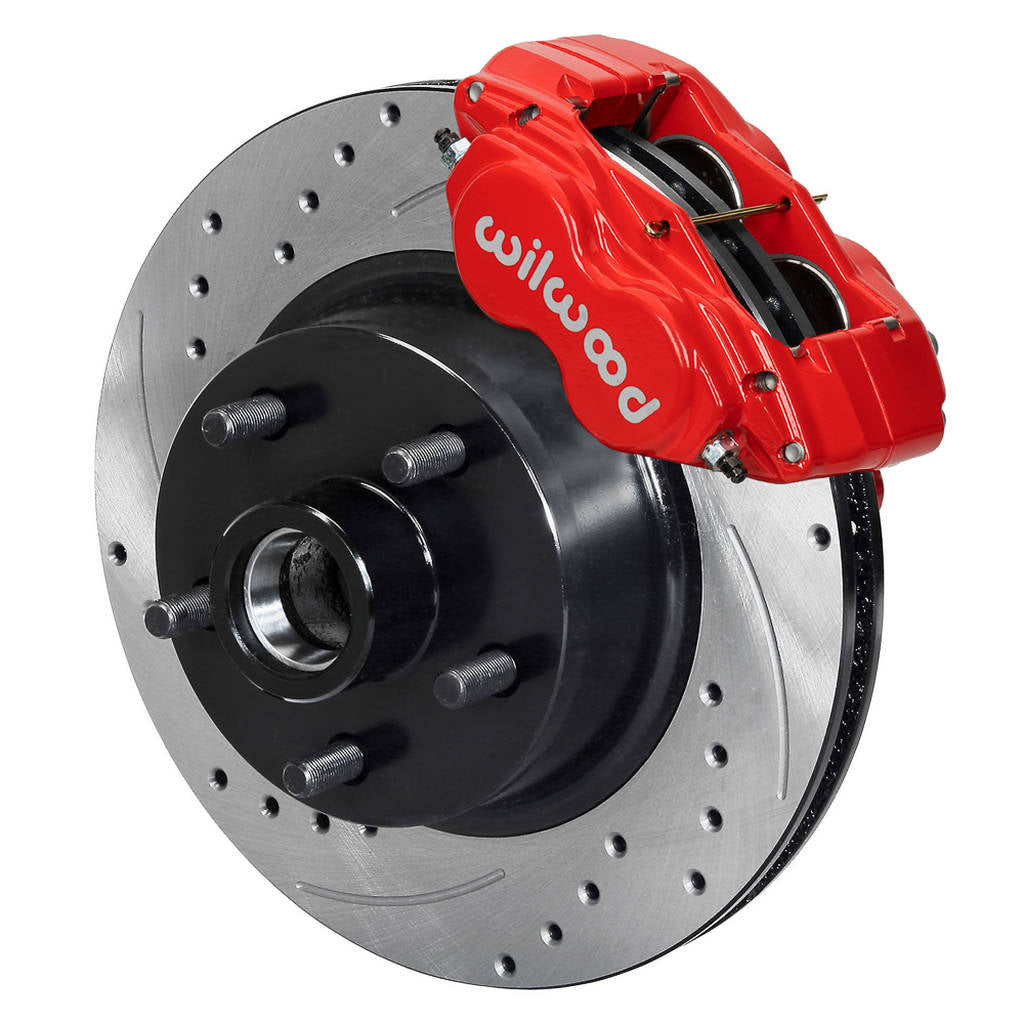 WILWOOD 140-13476-DR Kit,Front,Mustang,65-69,11.30 Hub/Rotor Drilled,Red,W/Lines Photo-0